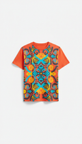 Sunset orange statement print T-shirt