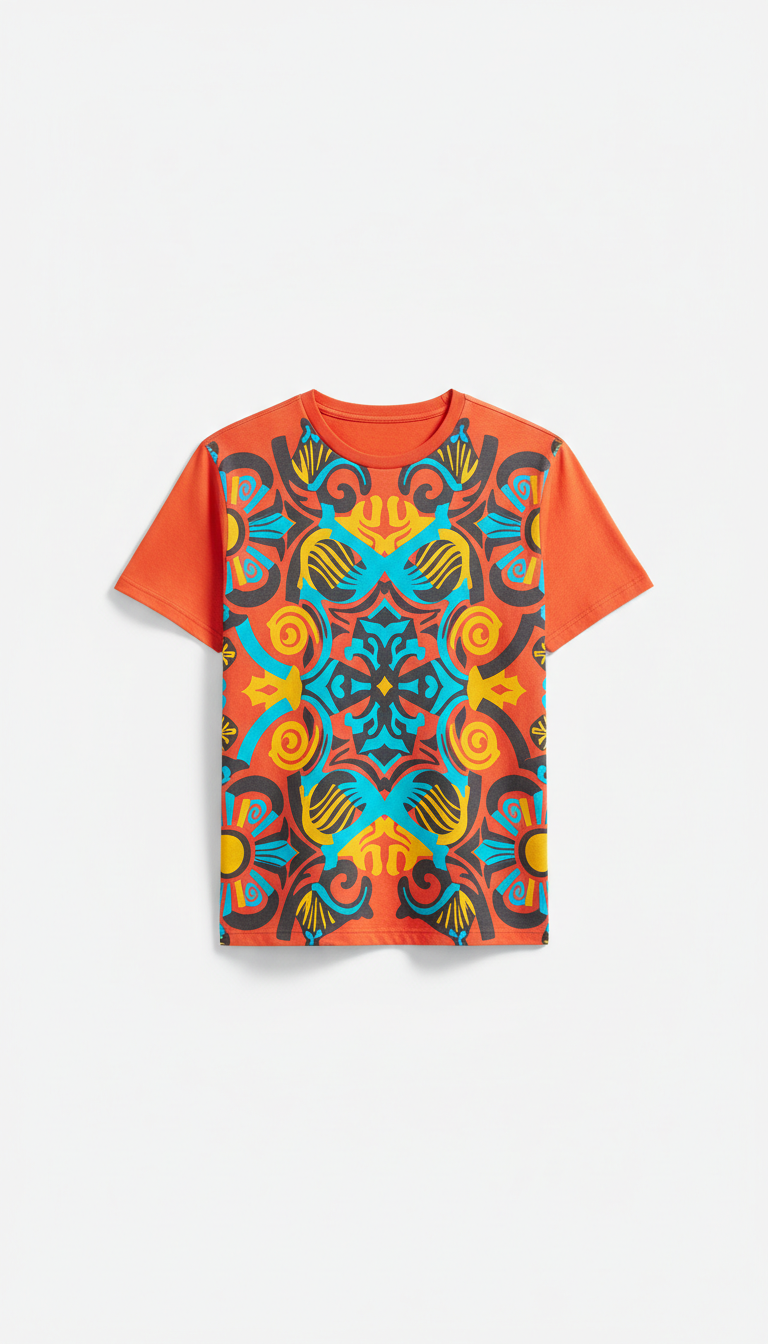 Sunset orange statement print T-shirt