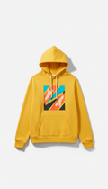 Signal yellow graphic hoodie