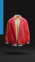 Oversized Statement Jacket in Electric Crimson