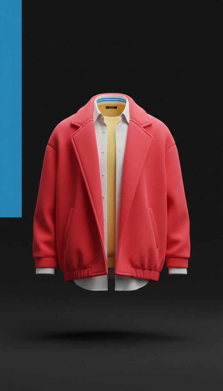 Oversized Statement Jacket in Electric Crimson