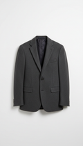 Charcoal Wool Blazer With Italian Weave
