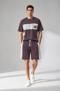 Urban Contrast Co-ord Set – Plum & Ice Grey